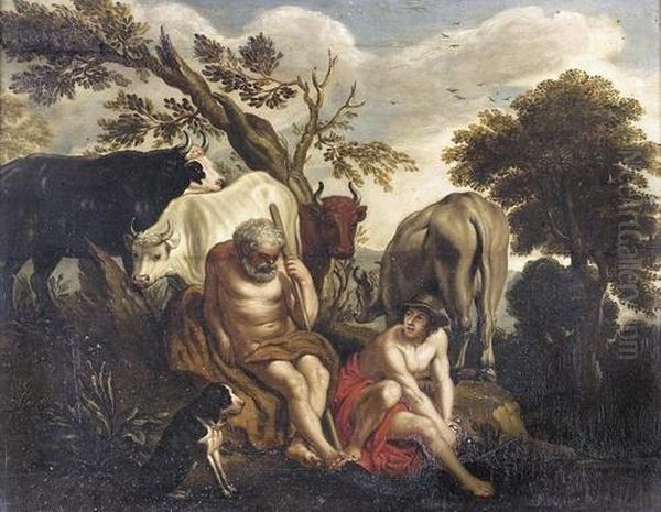Umkreis
Idyllische Hirtenpartie. Oil Painting by Jacob Jordaens