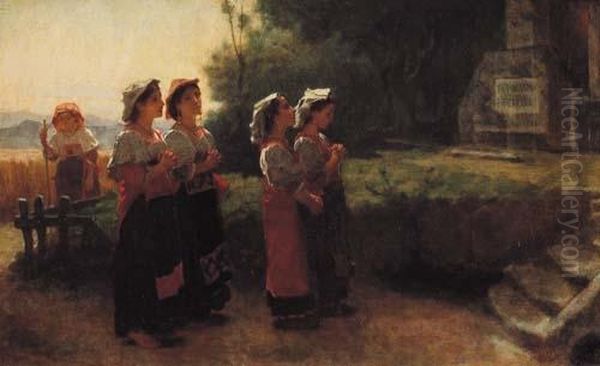 Giovani Ragazze Al Fioretto Oil Painting by Pio Joris