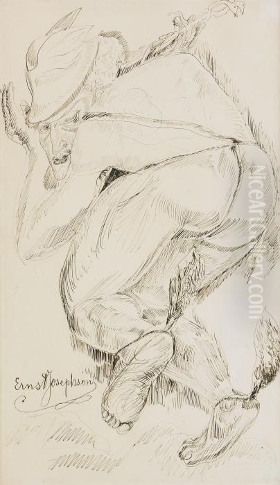 Hermes Oil Painting by Ernst Josephson