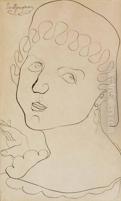 Spetsmossan Oil Painting by Ernst Josephson