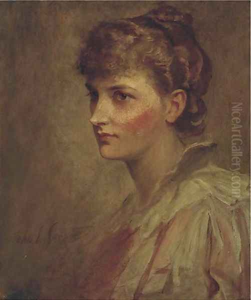 Portrait of Miss Hunter Oil Painting by John Sargeant Noble, R.B.A.