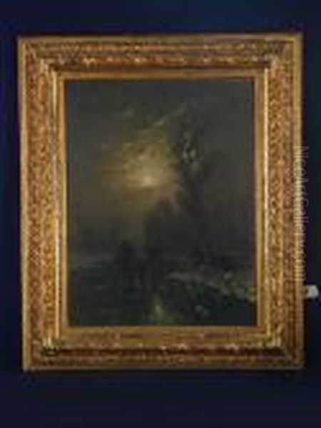 Winterlicher Heimweg Oil Painting by Johann Jungblutt