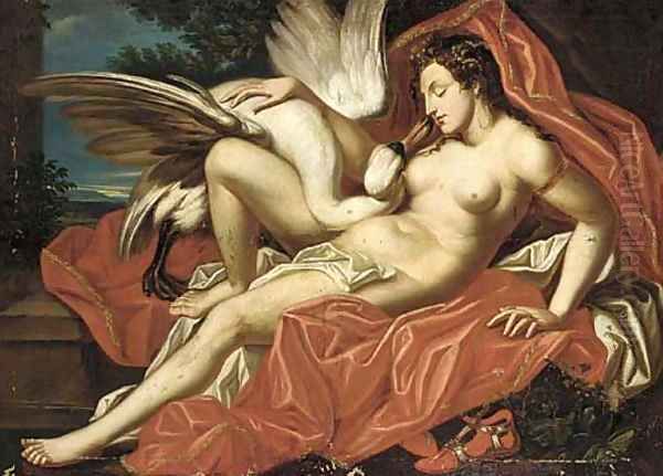 Leda and the Swan Oil Painting by Abraham Janssens