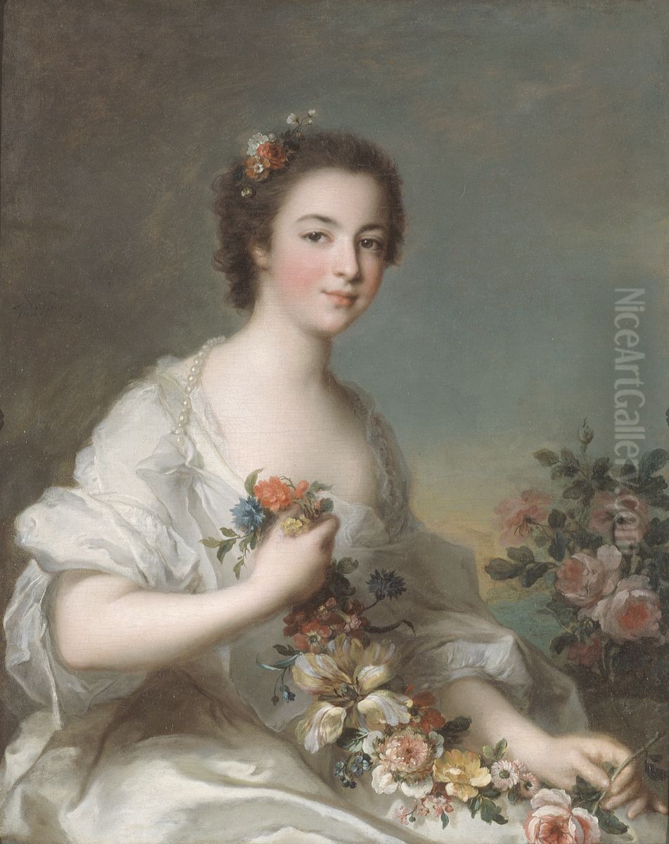 Portrait of a lady Oil Painting by Jean-Marc Nattier