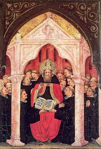 Scenes from the Legend of Saint Augustine- The Saint Gives the Rule to His Followers 1415 Oil Painting by Niccolo Di Pietro