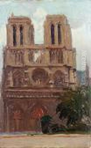 Katedra Notre Dame Oil Painting by Stanislaw Kamocki