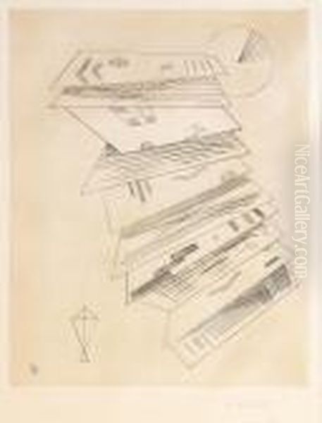 Zweite Radierung Fur Die Editions 'cahiers D'art' Oil Painting by Wassily Kandinsky