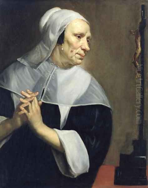Old Woman Praying Oil Painting by Jacob Cornelisz Van Oostsanen