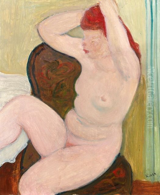 Nu Assis Oil Painting by Georges Kars