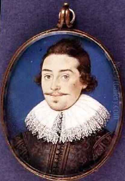 Unknown member of the Dorset family miniature 1615 Oil Painting by Isaac Oliver