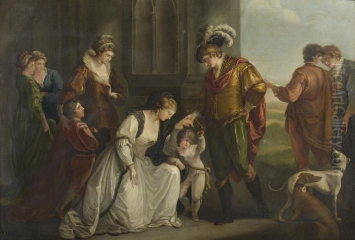 Lady Elisabeth Grey Implorant 
Edouard Iv Pour La Restitution Desbiens De Son Epoux Decede Oil Painting by Angelica Kauffmann