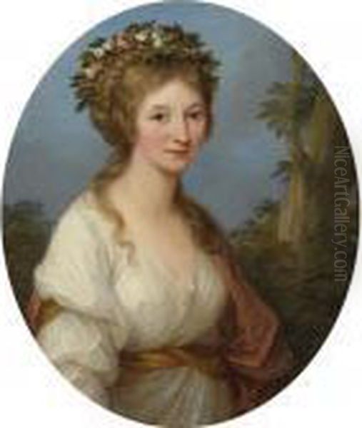 Portrait Of A Young Woman, 
Possibly Anna Charlotta Dorothea Von Medem, Duchess Of Courland 
(1761-1821) Oil Painting by Angelica Kauffmann