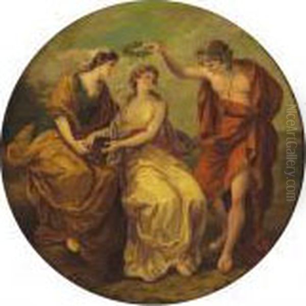 Apollo, Clio And Calliope Oil Painting by Angelica Kauffmann