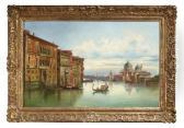 Der Canal Grande In Venedig Mit 
Blick Auf Die Dogana Und Die Kirche Sata Maria Della Salute Oil Painting by Karl Kaufmann