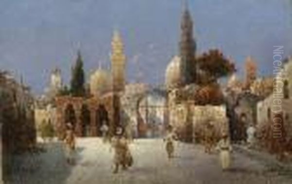 Phantasieansicht Einer
 Orientalischen Stadt. Oil Painting by Karl Kaufmann