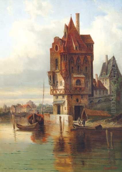 Marina Y Castillo
 Oleo Sobre Tela Reentelado Oil Painting by Karl Kaufmann