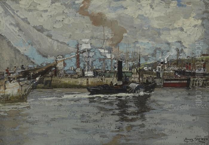 James Watt Wharf Oil Painting by James Kay