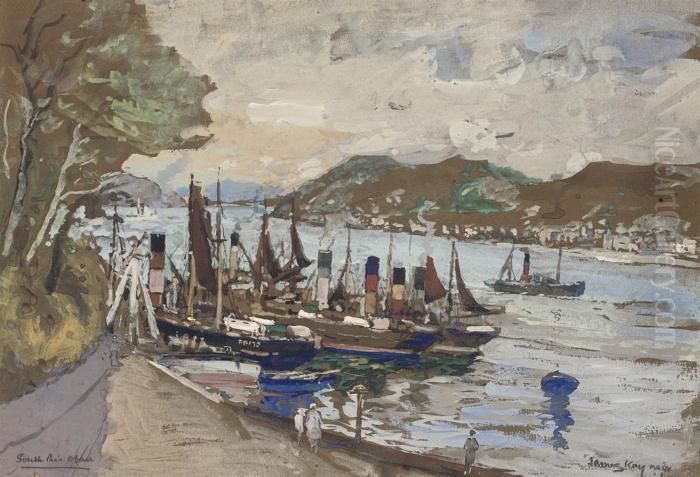 South Pier, Oban Oil Painting by James Kay