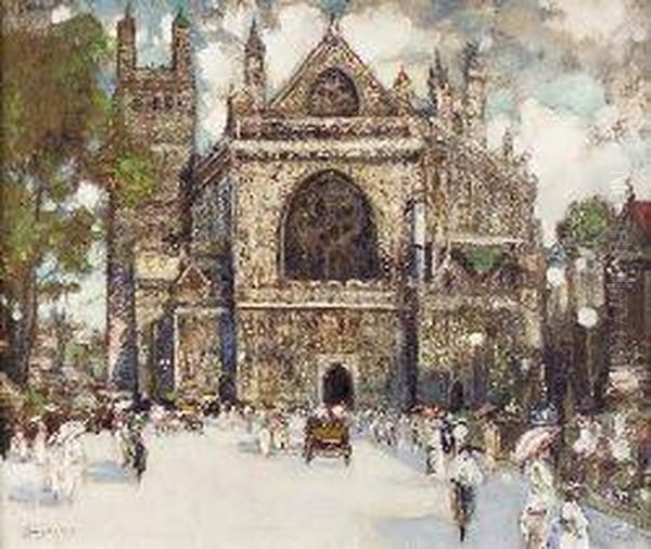 Exeter Cathedral Oil Painting by James Kay