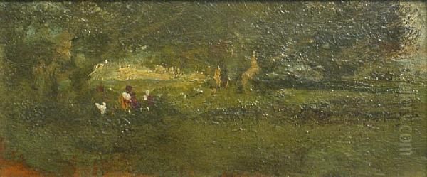 Impending Storm Over A Marsh Oil Painting by William Keith