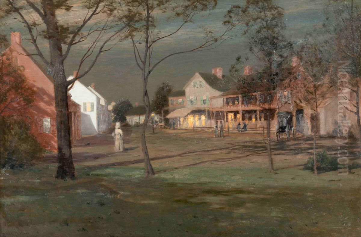 Moonlight Oil Painting by Leonard Ochtman