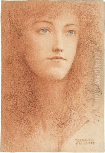 Portrait
Presume D'elise Marquet Oil Painting by Fernand Khnopff