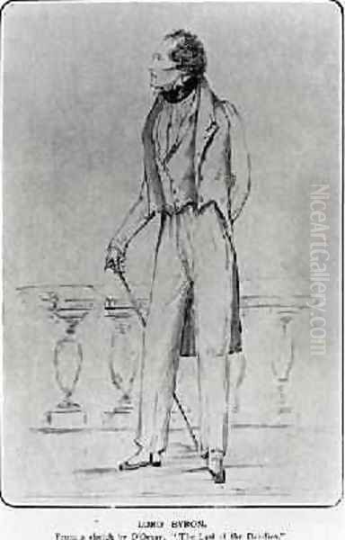 Portrait of Lord Byron The Last of the Dandies Oil Painting by Alfred d' Orsay