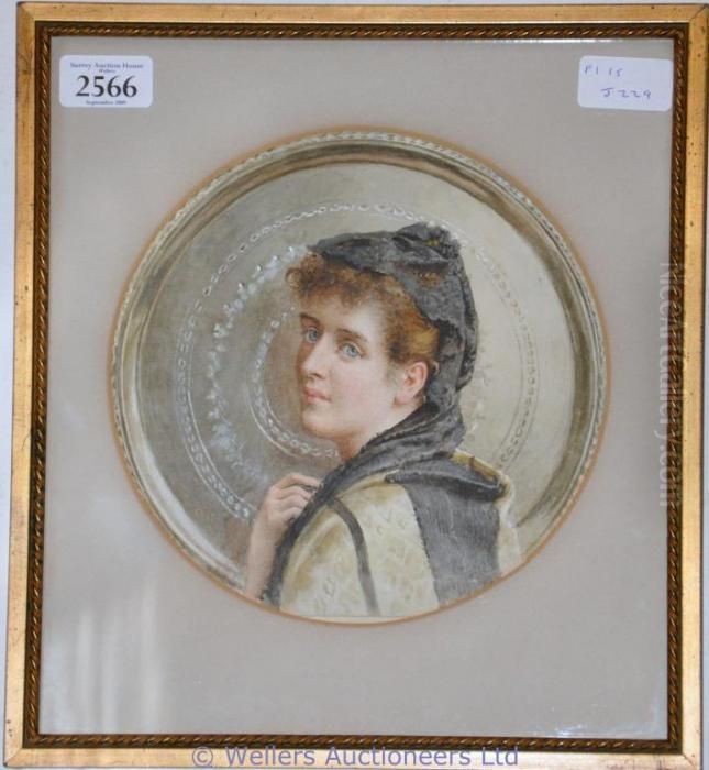 Portrait In The Round Of A Young Woman Oil Painting by George Goodwin Kilburne
