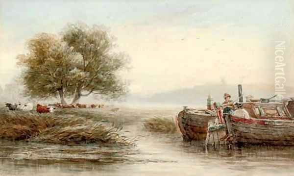 On the Trent below Nottingham Oil Painting by James Orrock