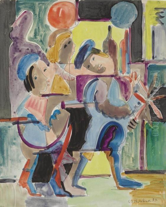 Frauen Auf Der Strasse Oil Painting by Ernst Ludwig Kirchner