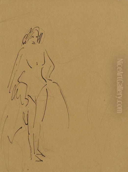 Tanzerin Aus Dem Weissen Hirsch Oil Painting by Ernst Ludwig Kirchner