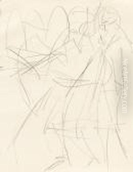 Paar Oil Painting by Ernst Ludwig Kirchner