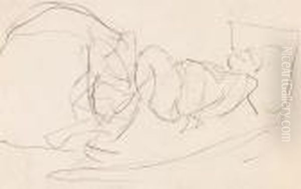 Ruhender Im Bett Oil Painting by Ernst Ludwig Kirchner