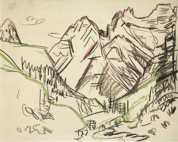 Berglandschaft (sertigtal) Oil Painting by Ernst Ludwig Kirchner