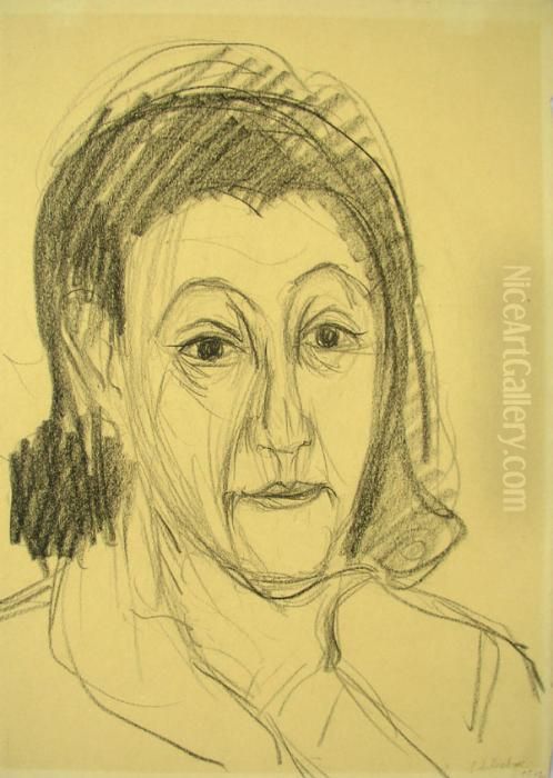 Kopf Erna Kirchner Oil Painting by Ernst Ludwig Kirchner