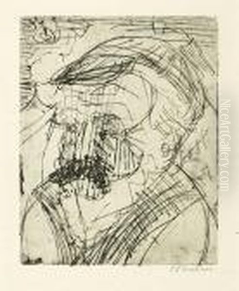 Alter Bauer (prader) Oil Painting by Ernst Ludwig Kirchner