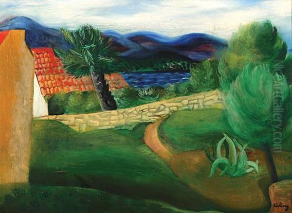 Landscape In The South Of France Oil Painting by Jean Kisling
