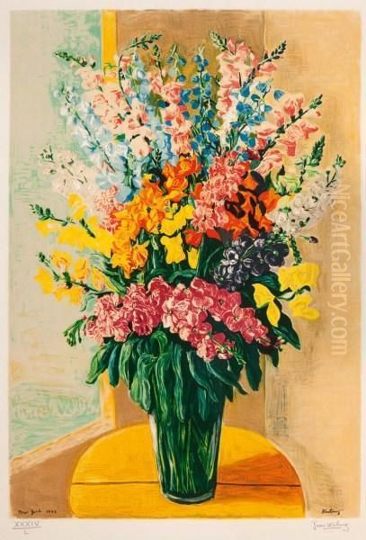 Kwiaty W Wazonie Oil Painting by Jean Kisling