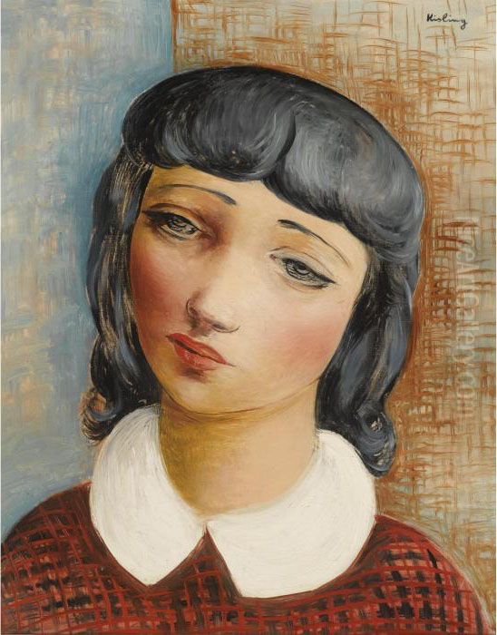 Jeune Fille Au Corsage Rouge Oil Painting by Jean Kisling