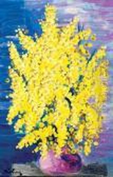 Les Mimosas Oil Painting by Jean Kisling