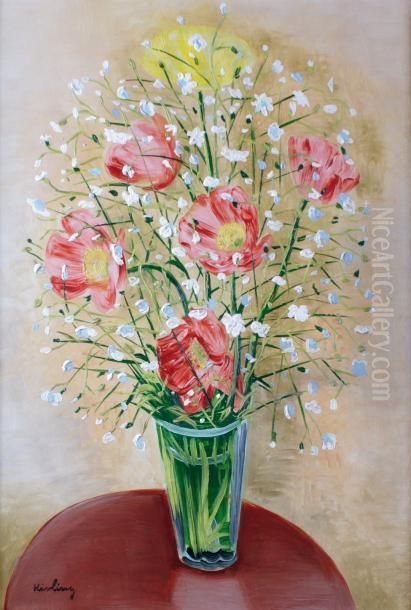 Vase De Coquelicots Et Fleurs Des Champs Oil Painting by Jean Kisling