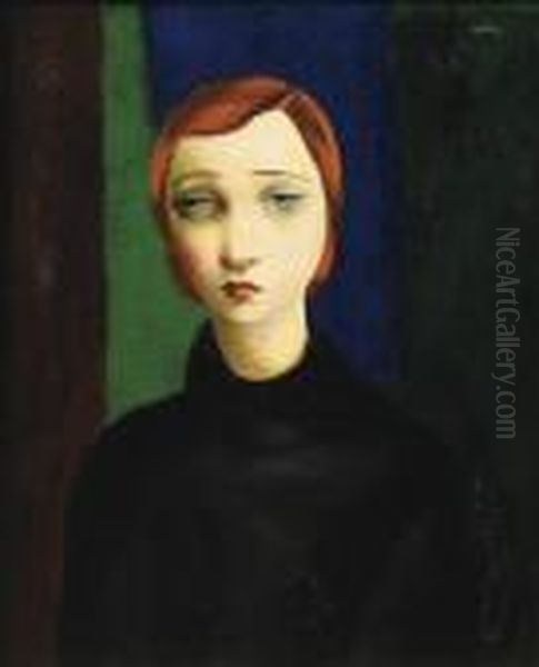 Portrait De Femme Oil Painting by Jean Kisling