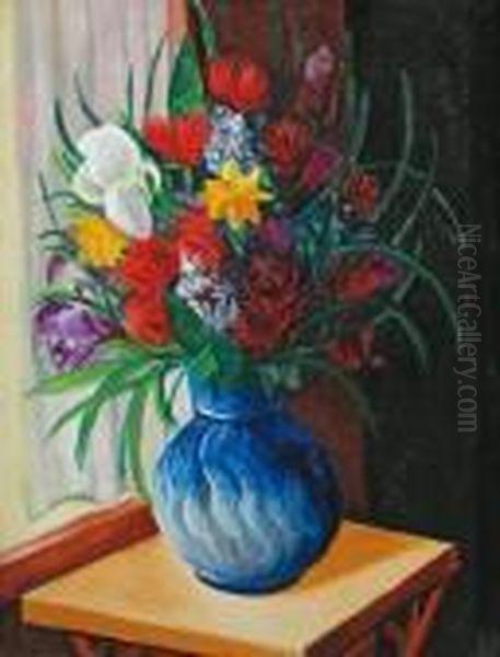 Bouquet Au Vase Bleu Oil Painting by Jean Kisling