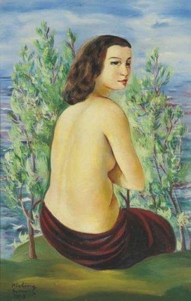 Portrait De Bel Gazou, Fille De Colette Et De Henri De Jouvenel Oil Painting by Jean Kisling