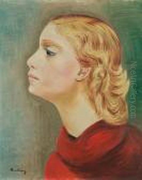 Portrait Of Woman Oil Painting by Jean Kisling