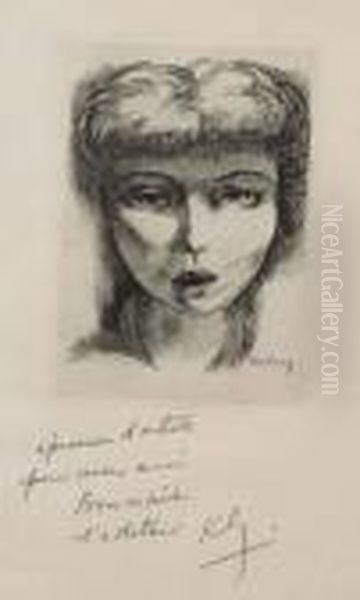 Tete De Jeune Fille Oil Painting by Jean Kisling