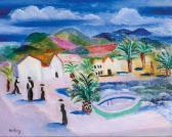 Le Port De Sanary Oil Painting by Jean Kisling