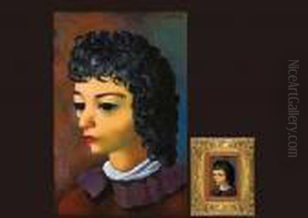 Petite Tete Brune Oil Painting by Jean Kisling