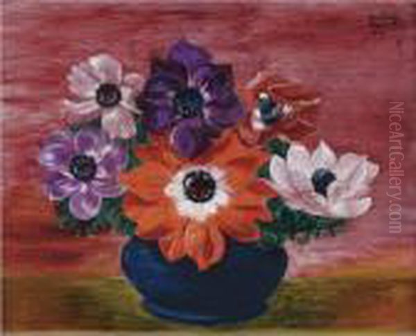 Bouquet D'anemones Oil Painting by Jean Kisling