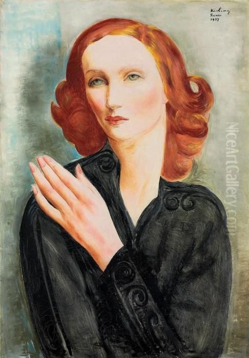 Mme L. Didier Oil Painting by Jean Kisling